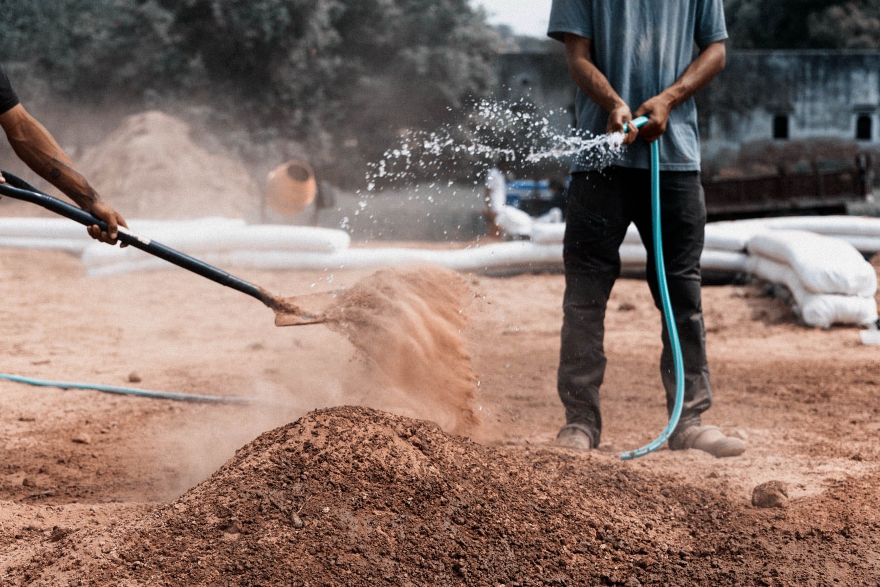 Sieving soil on site